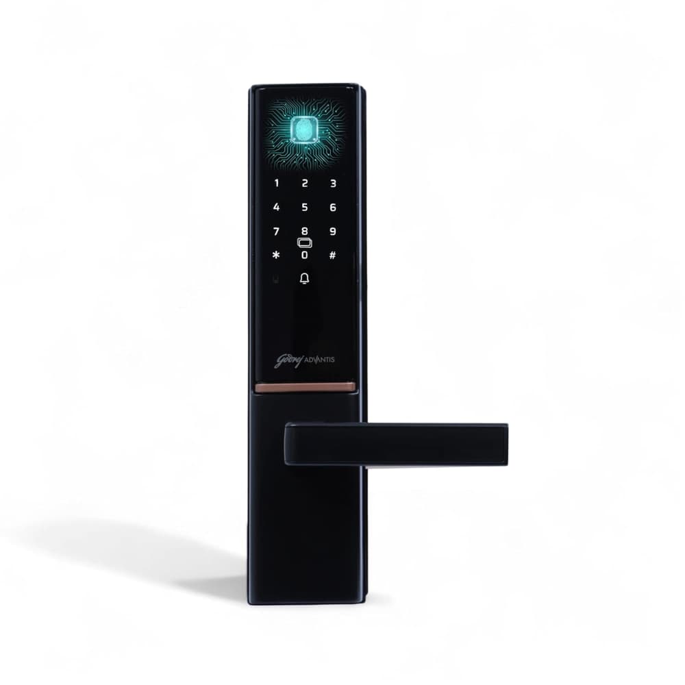 Godrej Smart Lock | The Only 7 in 1 NFC Digital Lock with Scheduled Biometric Access | VDP Compatible | Wooden Door in Home & Offices | Matte Black |3 Yrs Warranty |Made in India